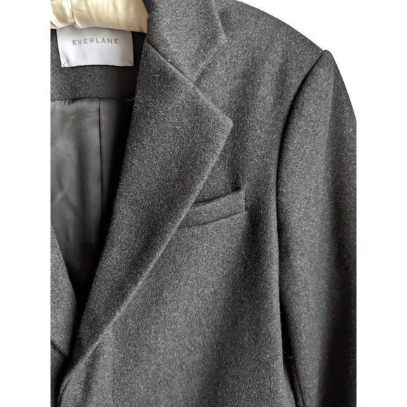 Everlane wool cashmere cocoon peacoat size XS long charcoal gray coat - Picture 5 of 11